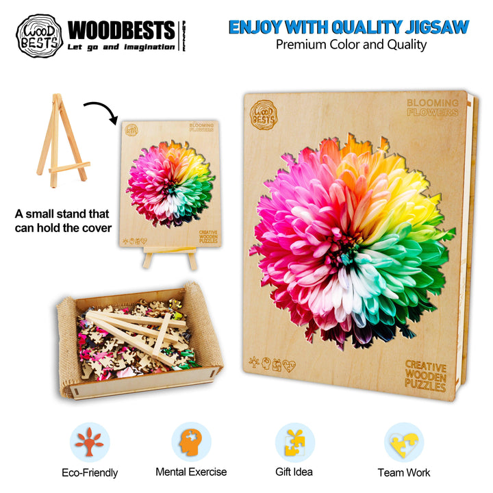 Blooming Flowers Wooden Jigsaw Puzzle