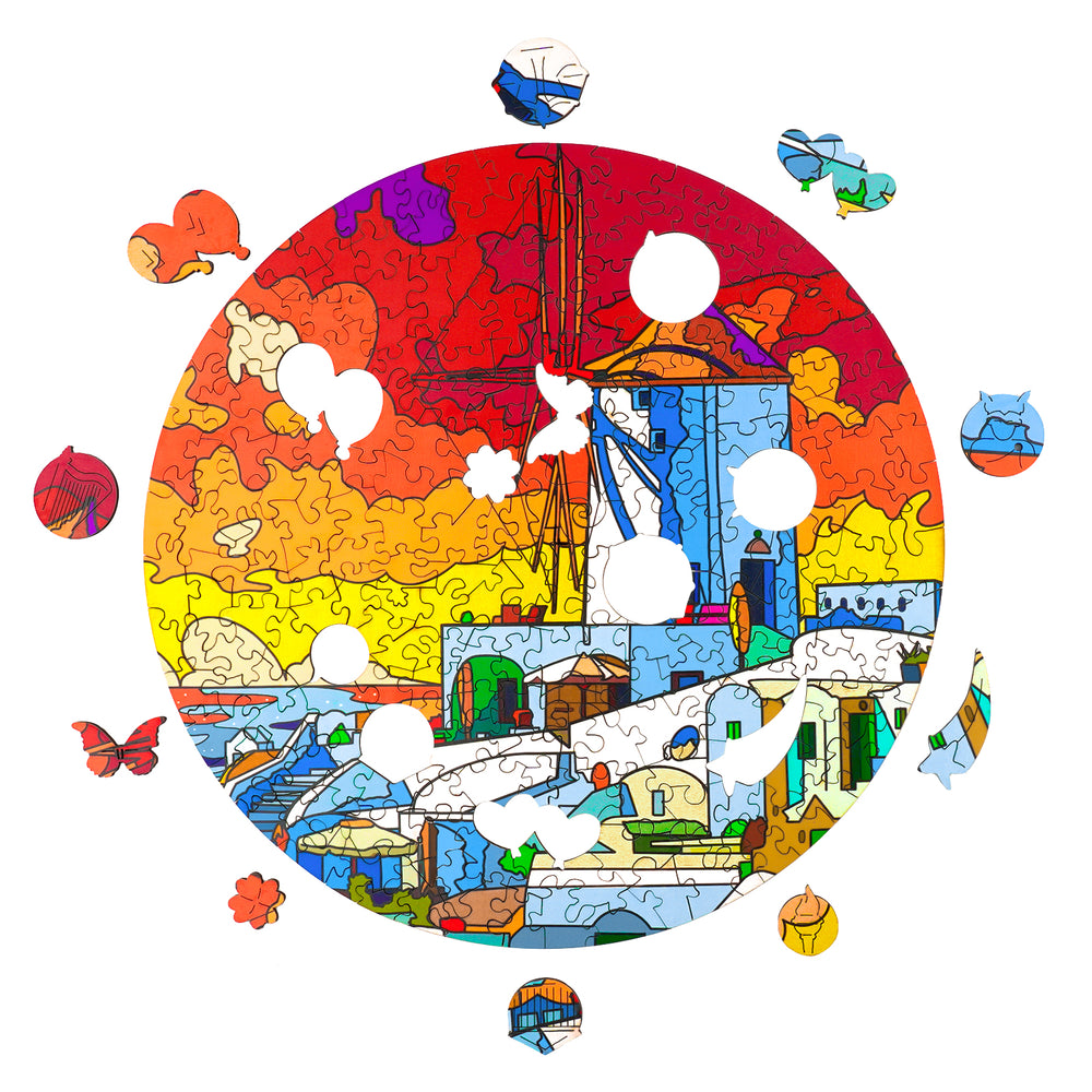 Charming Aegean Sea Wooden Jigsaw Puzzle