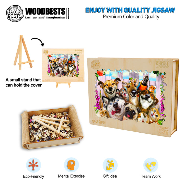Paw-some Friends Wooden Jigsaw Puzzle