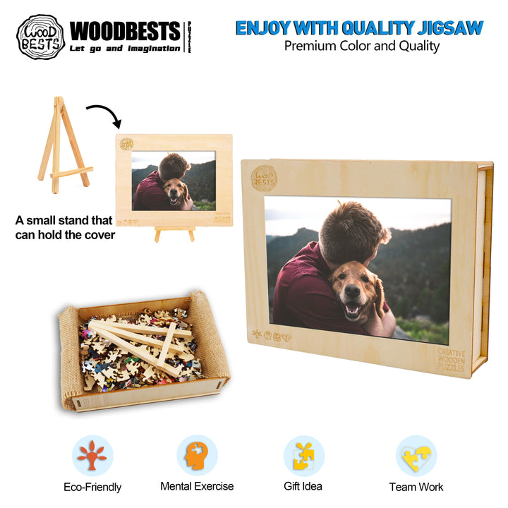 Personalized Photo Wooden Puzzle - Pet Lover Theme