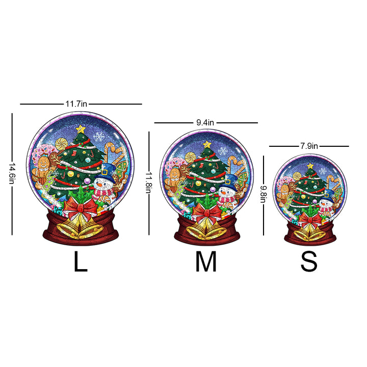 Christmas Crystal Ball Wooden Jigsaw Puzzle