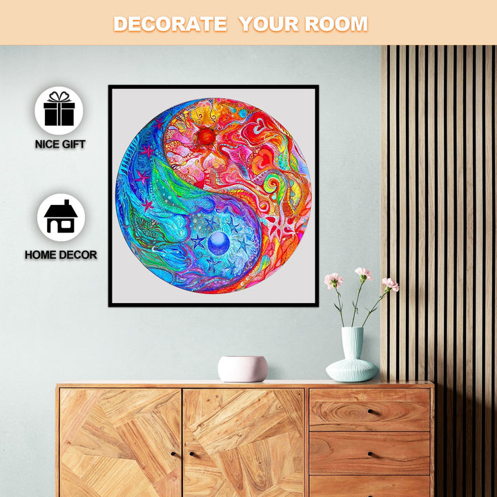 Yin Yang Mandala-2 Wooden Jigsaw Puzzle