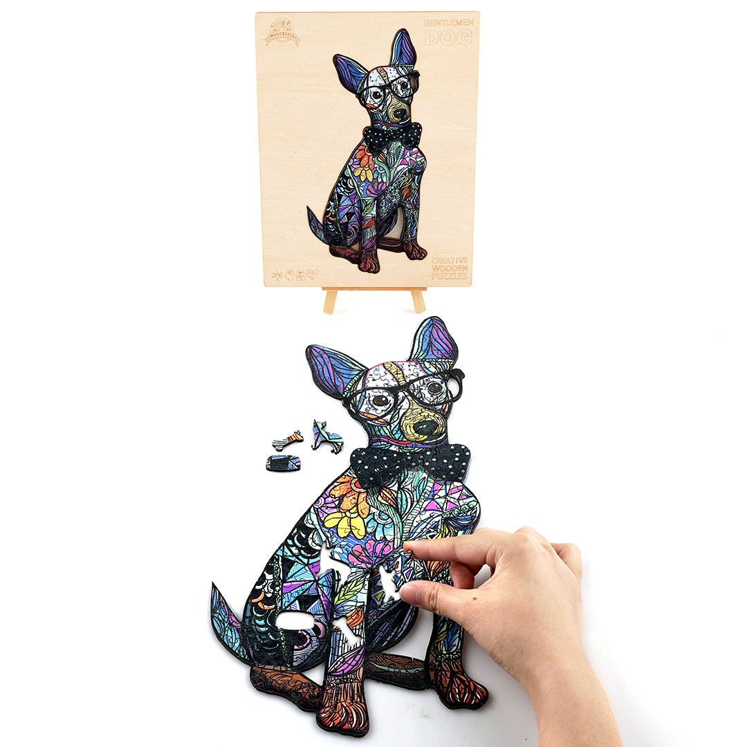 Gentlemen Dog Wooden Jigsaw Puzzle