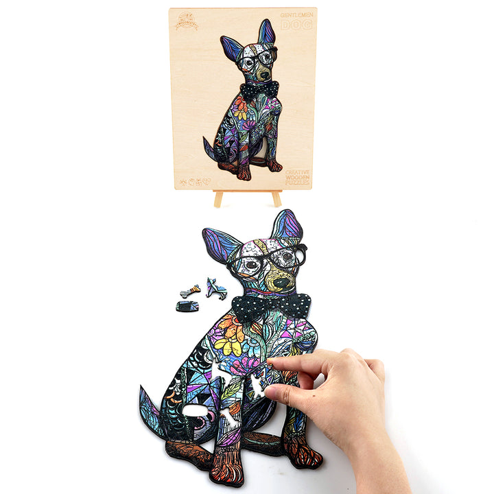 Gentlemen Dog Wooden Jigsaw Puzzle