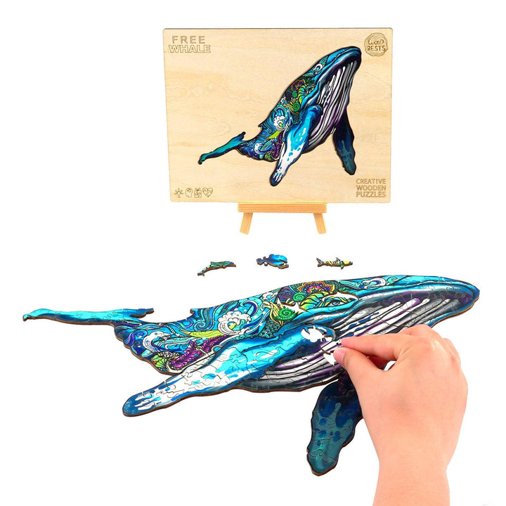 Free Whale Wooden Jigsaw Puzzle
