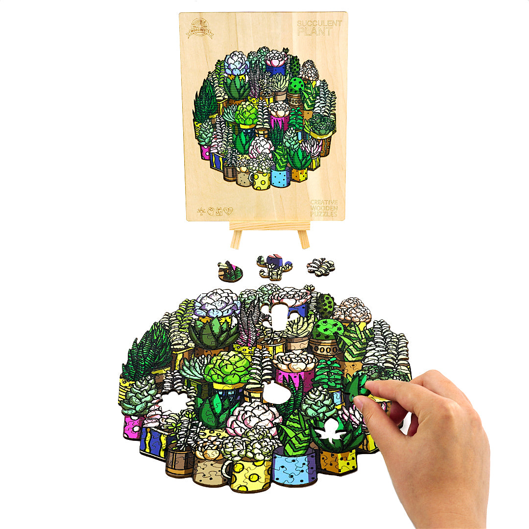 Succulent Plant Wooden Jigsaw Puzzle