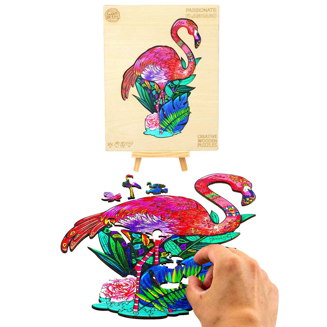 Passionate Flamingo Wooden Jigsaw Puzzle