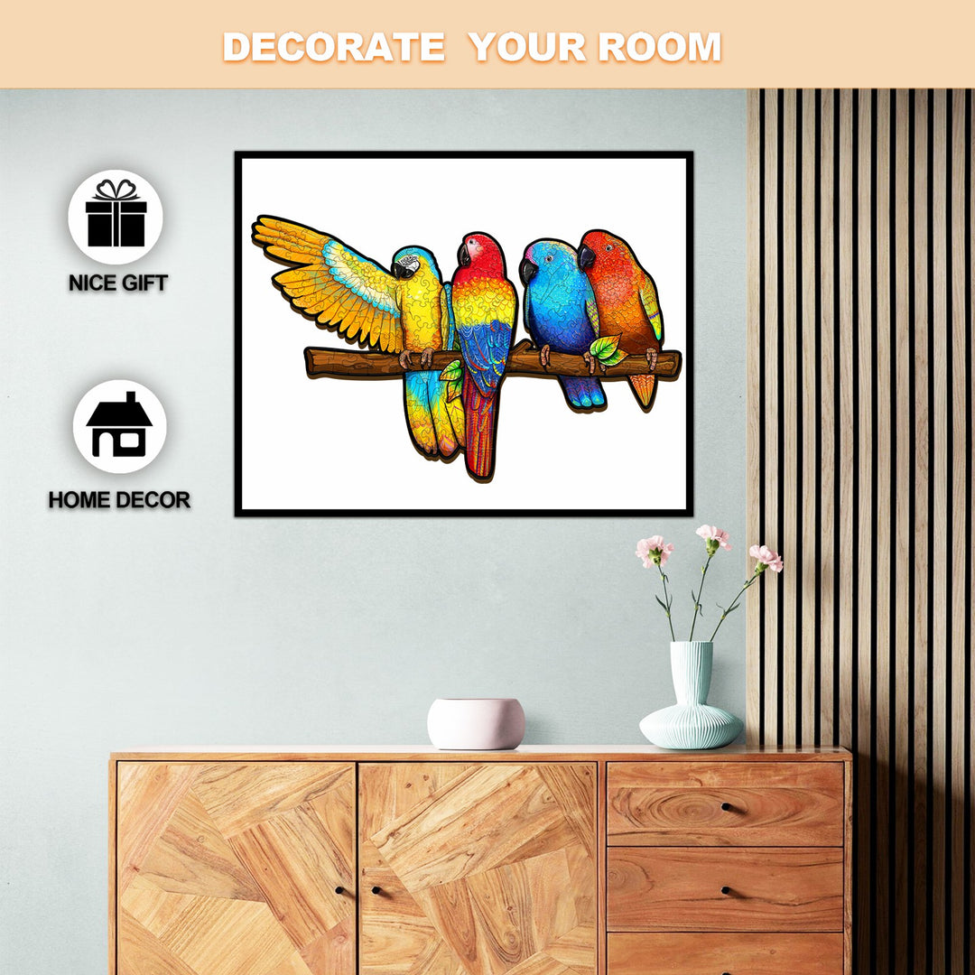 Playful Parrot Wooden Jigsaw Puzzle