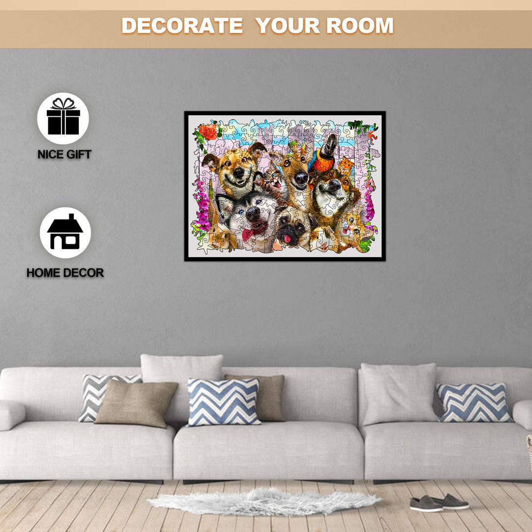 Paw-some Friends Wooden Jigsaw Puzzle
