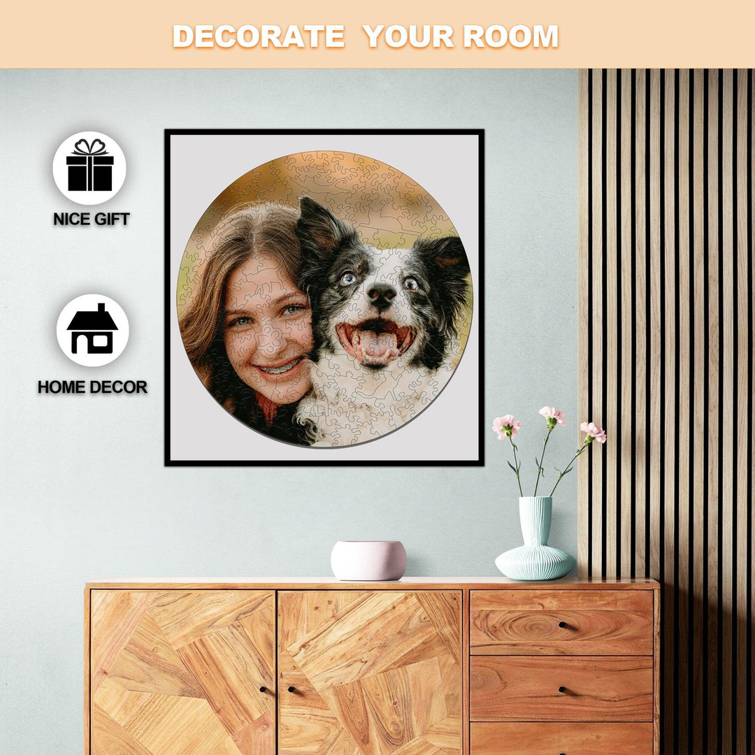 Personalized Pet Dog Lover Sweet Time Wooden Puzzle