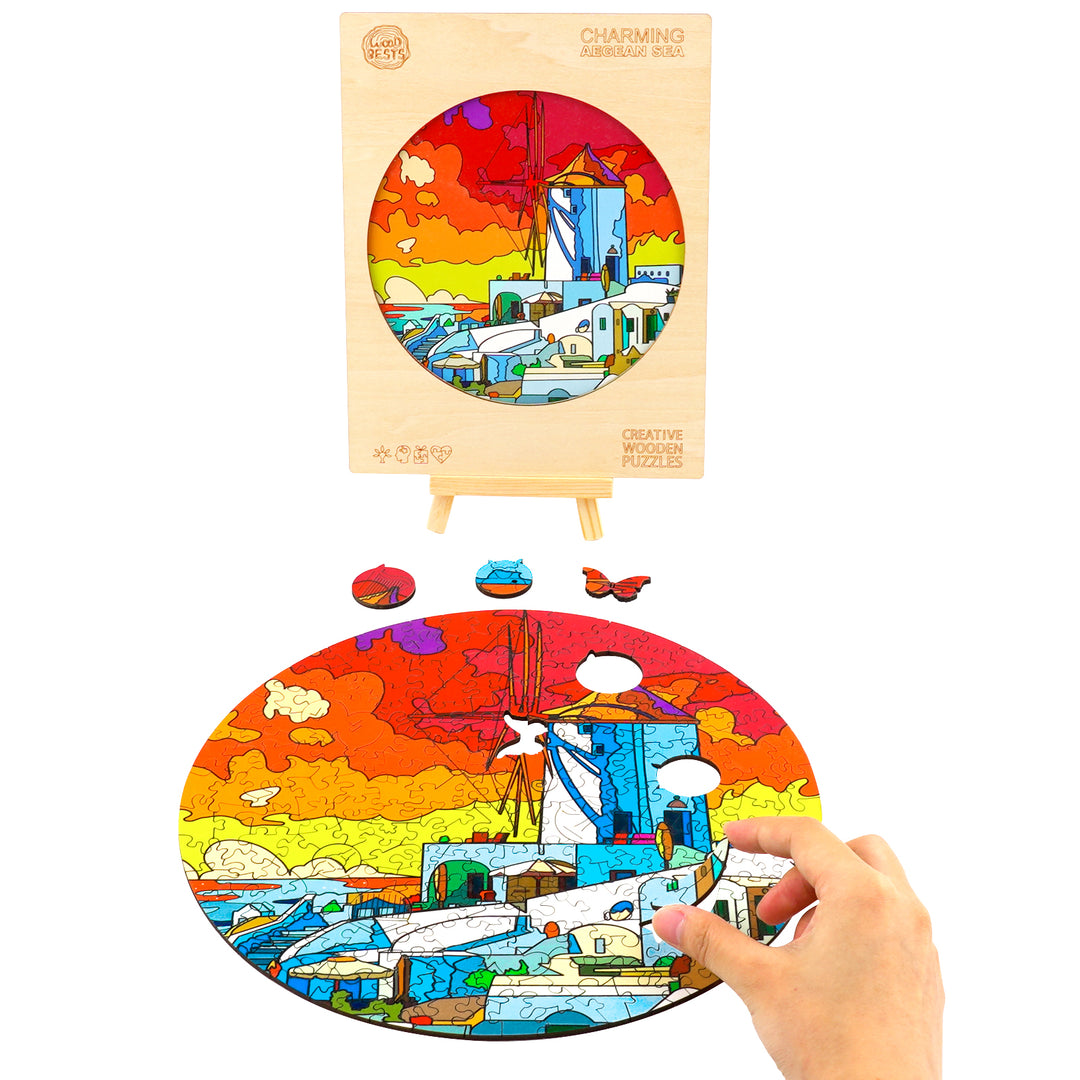 Charming Aegean Sea Wooden Jigsaw Puzzle