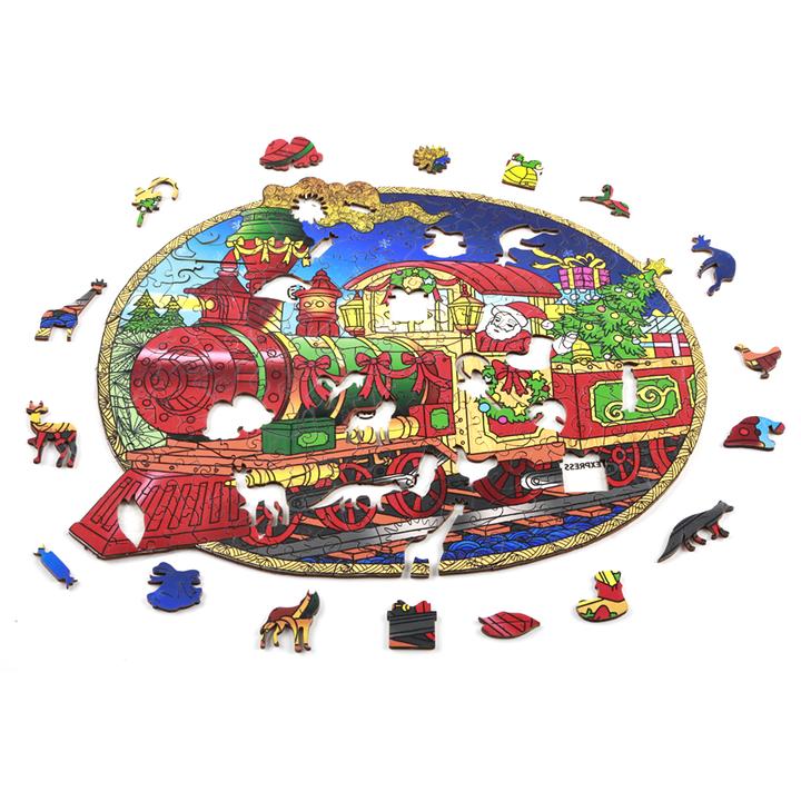 Christmas Train Wooden Jigsaw Puzzle