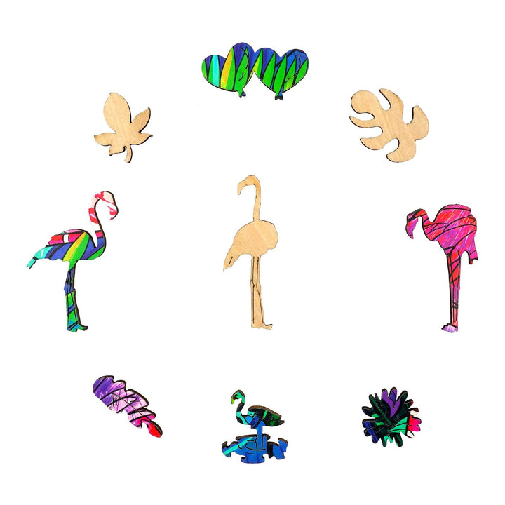 Passionate Flamingo Wooden Jigsaw Puzzle