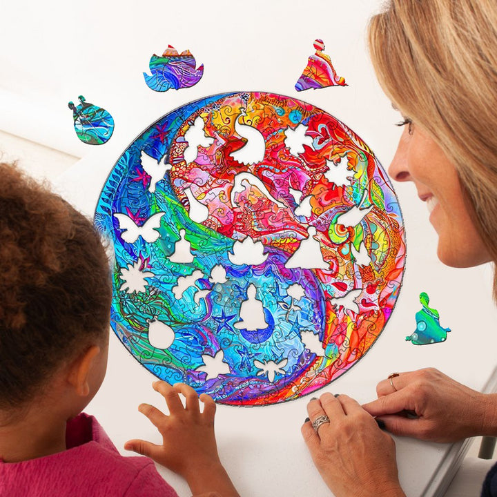 Yin Yang Mandala-2 Wooden Jigsaw Puzzle