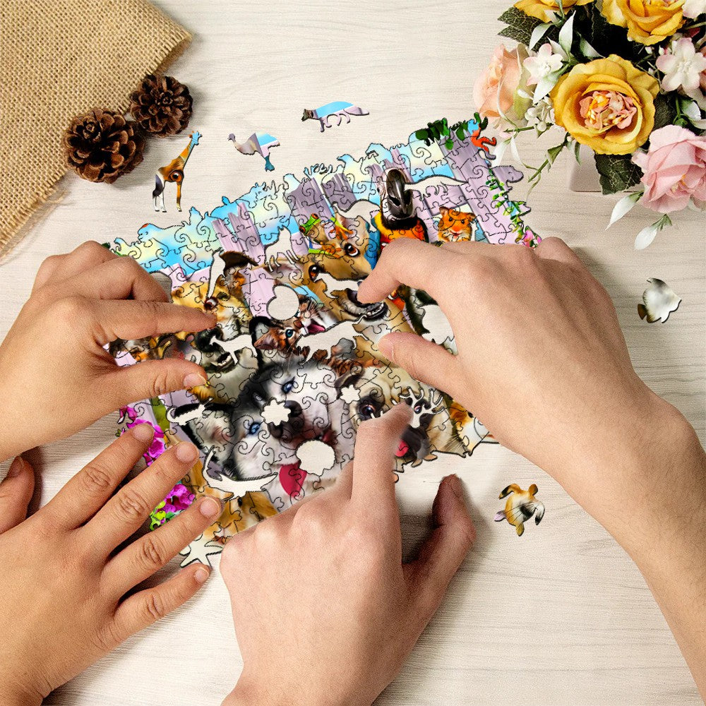 Paw-some Friends Wooden Jigsaw Puzzle