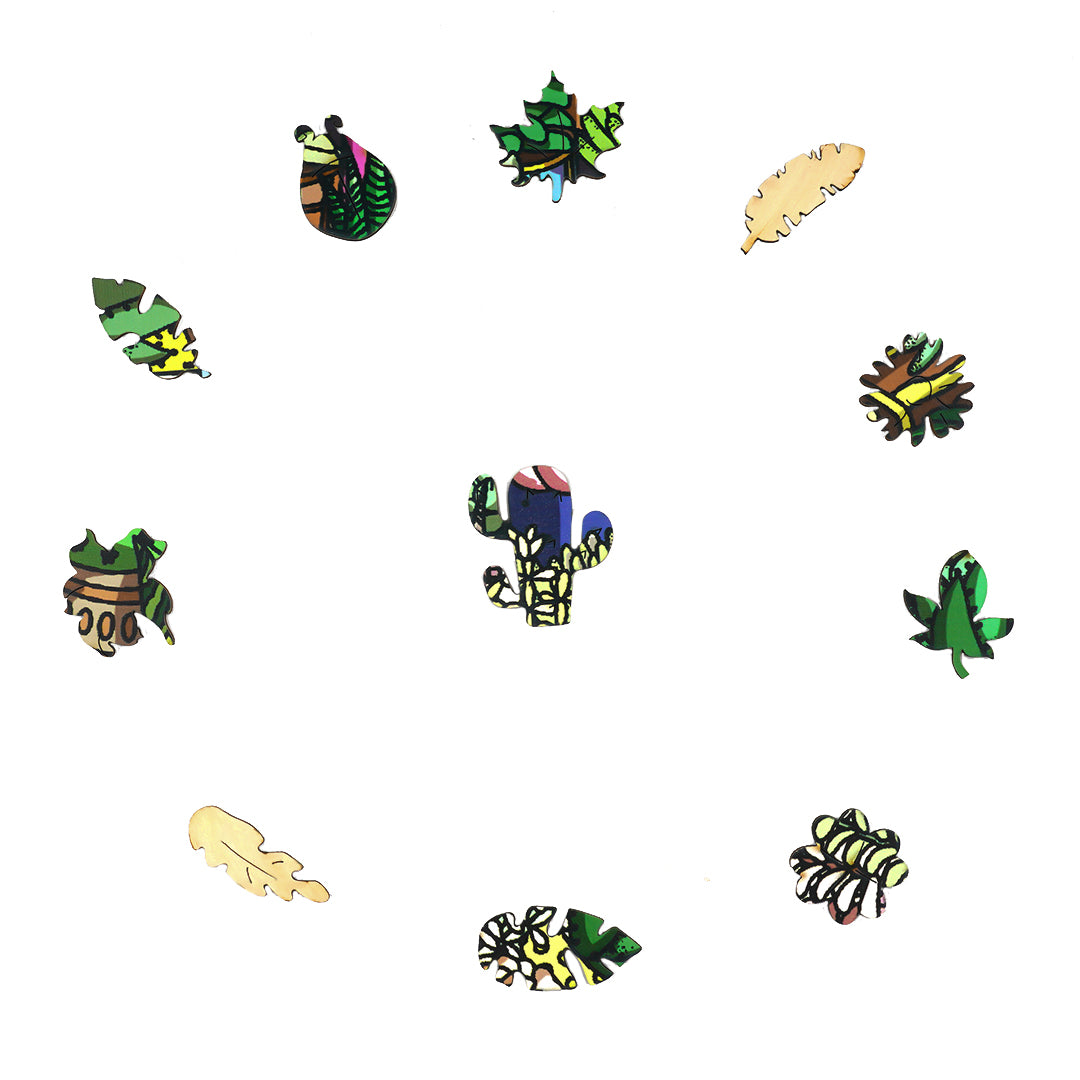 Succulent Plant Wooden Jigsaw Puzzle