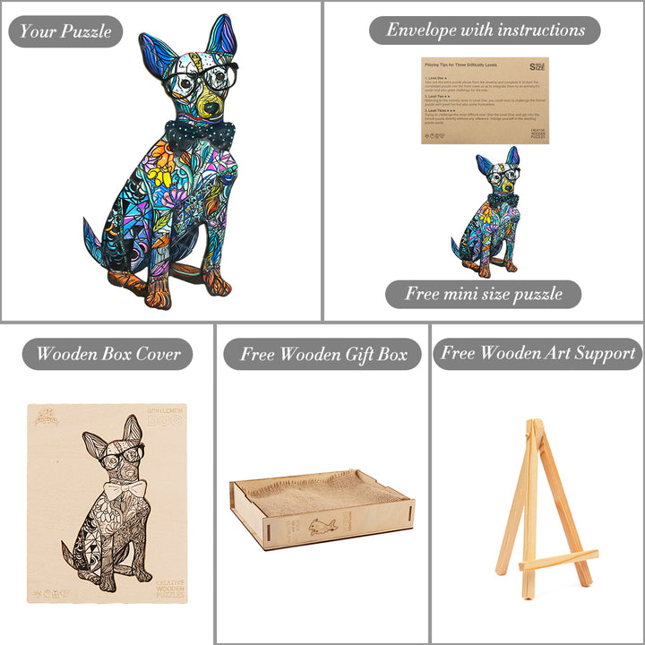 Gentlemen Dog Wooden Jigsaw Puzzle