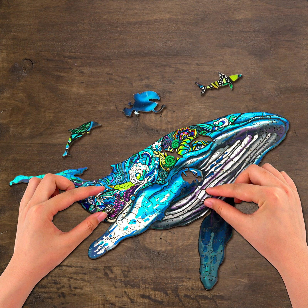 Free Whale Wooden Jigsaw Puzzle