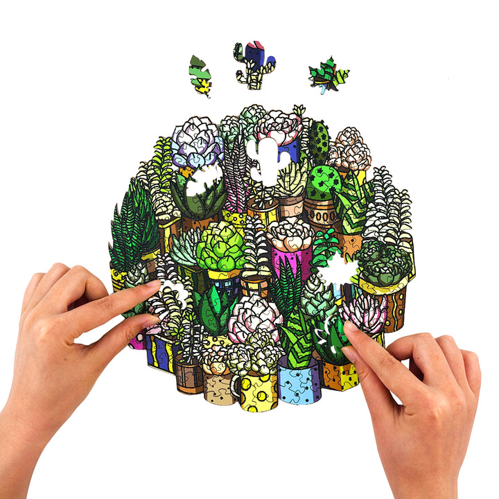 Succulent Plant Wooden Jigsaw Puzzle