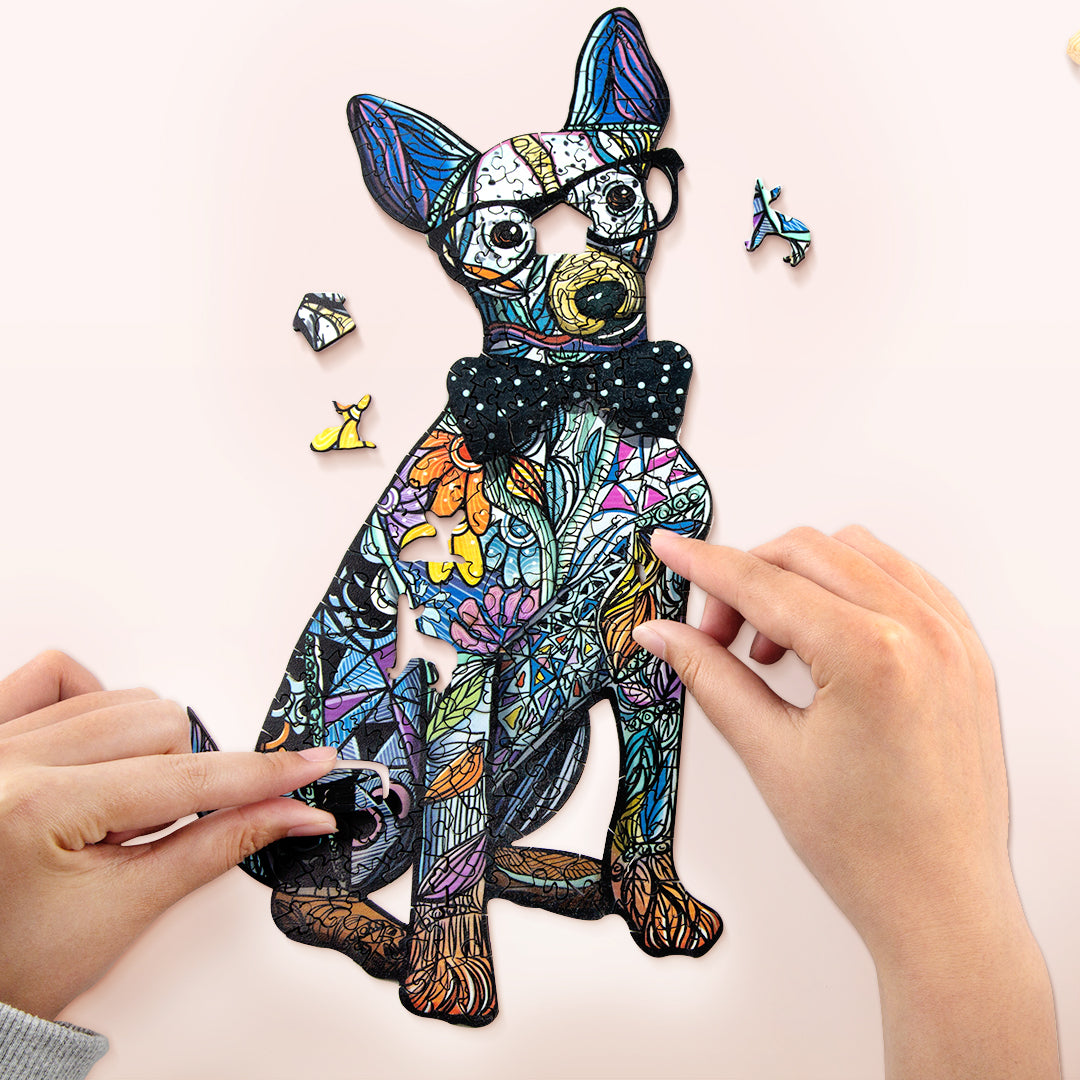 Gentlemen Dog Wooden Jigsaw Puzzle