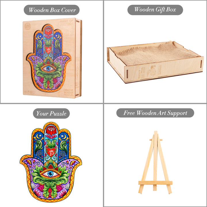 Hand Of Fatima Wooden Jigsaw Puzzle
