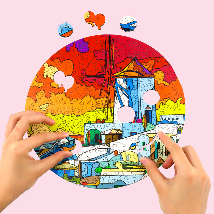 Charming Aegean Sea Wooden Jigsaw Puzzle