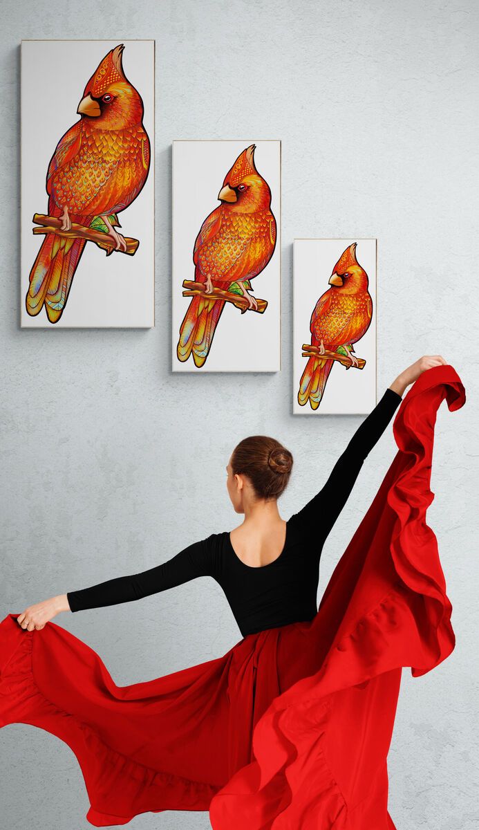 Northern Cardinal Wooden Jigsaw Puzzle