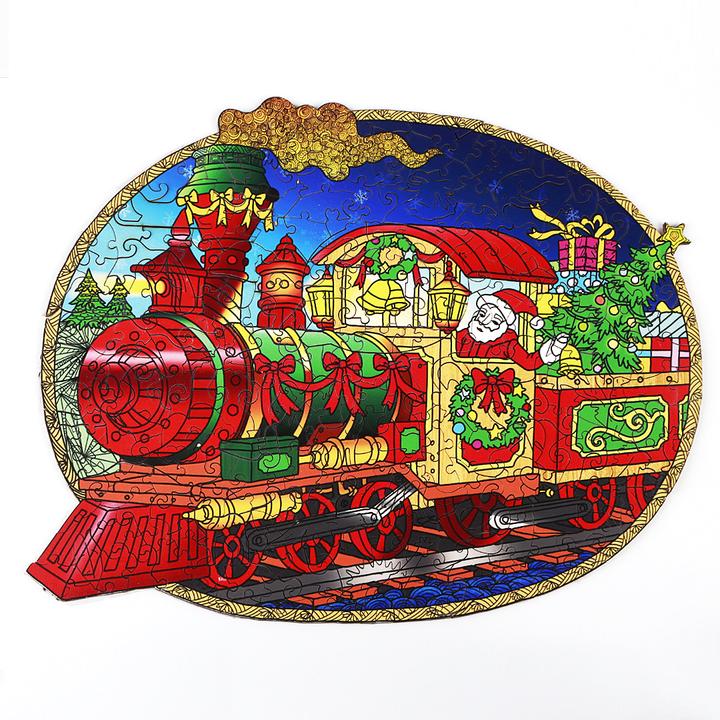 Christmas Train Wooden Jigsaw Puzzle - Woodbests
