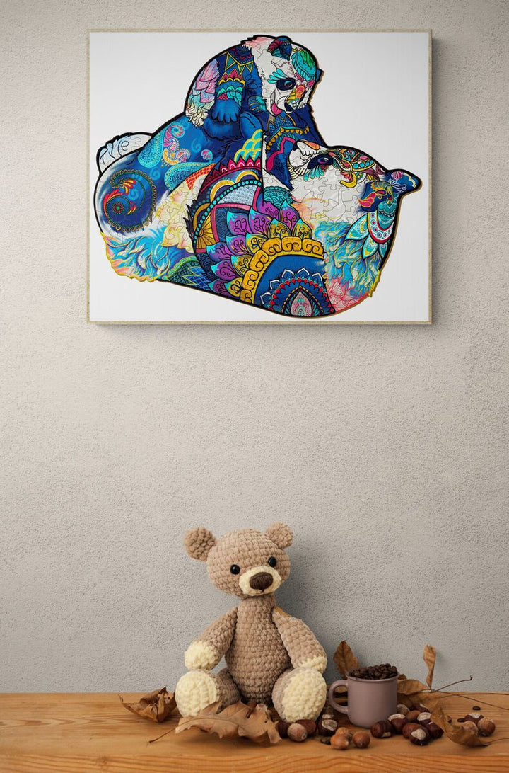 Panda Family Wooden Jigsaw Puzzle