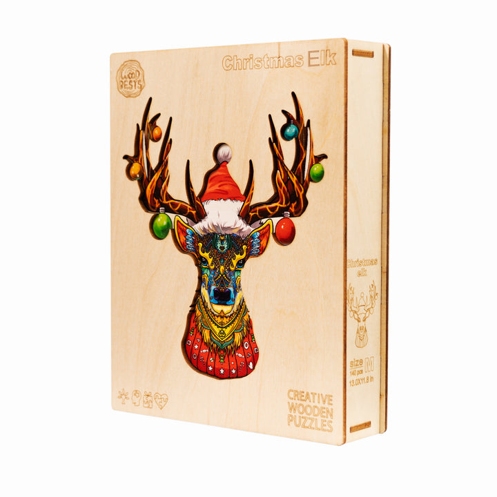 Christmas Elk Wooden Jigsaw Puzzle