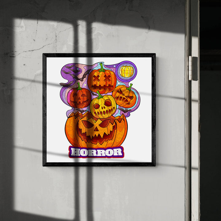 Horror Pumpkin Wooden Jigsaw Puzzle