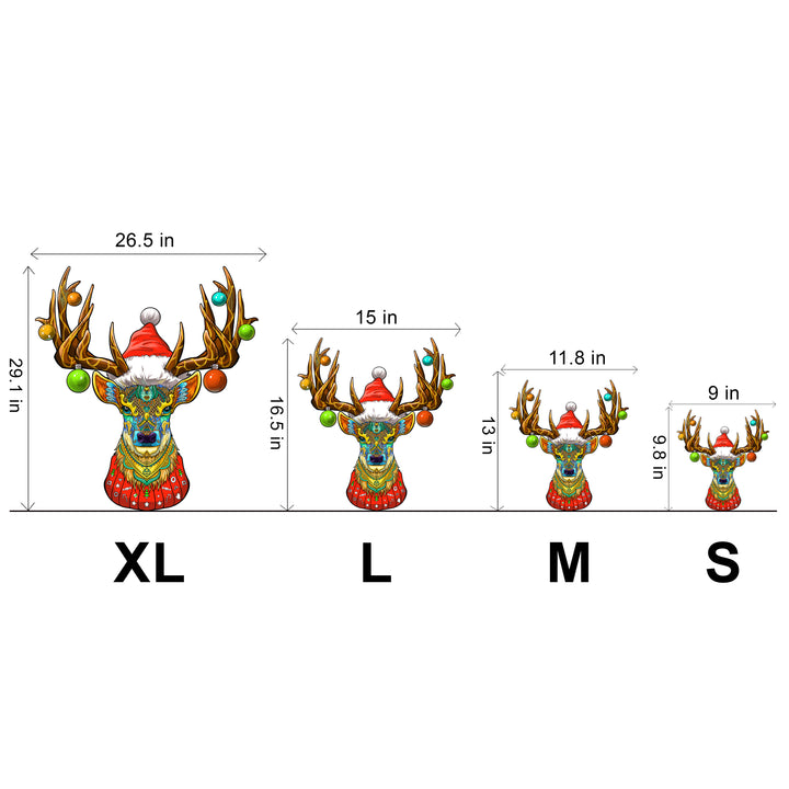 Christmas Elk Wooden Jigsaw Puzzle
