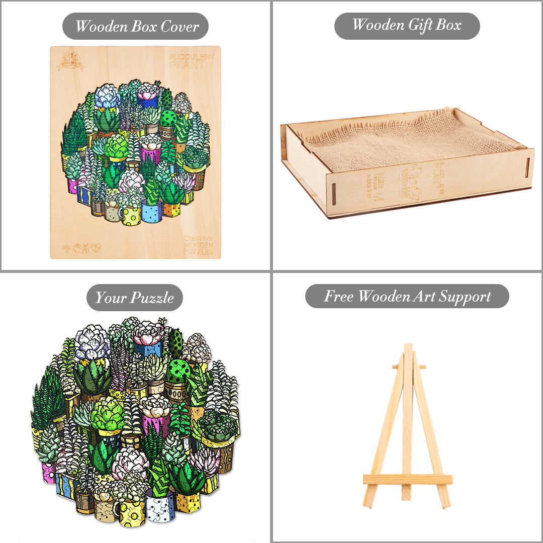 Succulent Plant Wooden Jigsaw Puzzle