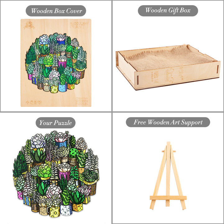 Succulent Plant Wooden Jigsaw Puzzle