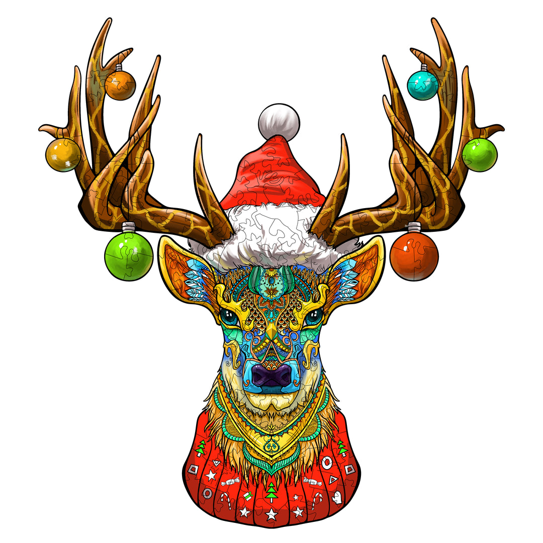 Christmas Elk Wooden Jigsaw Puzzle