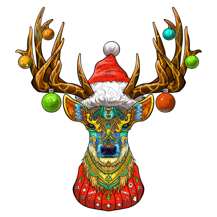 Christmas Elk Wooden Jigsaw Puzzle