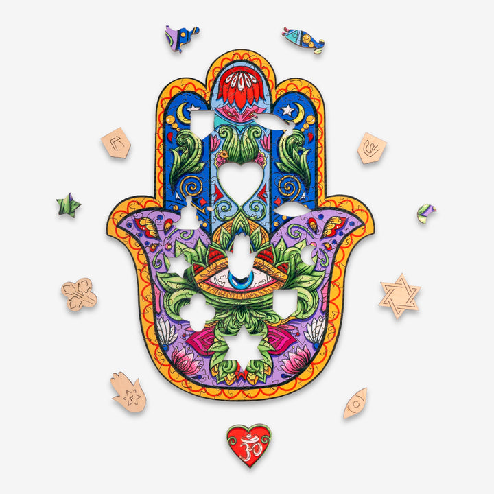 Hand Of Fatima Wooden Jigsaw Puzzle