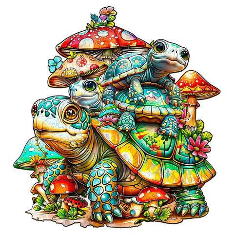 🐢 The Heart of the Ocean: WoodBests' New "Turtle Family" Wooden Jigsaw Puzzle
