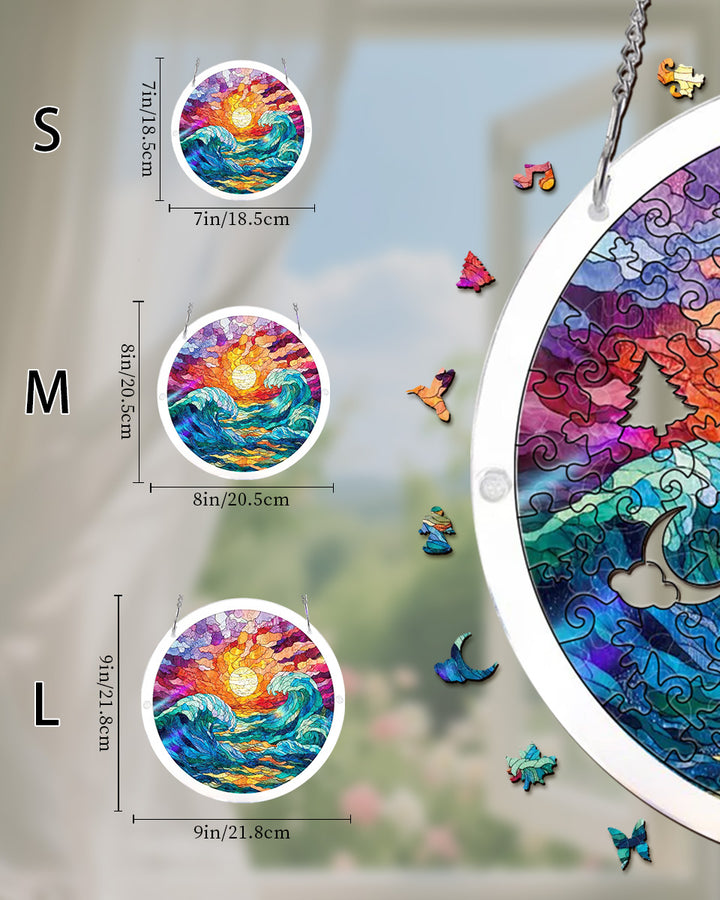 Acrylic Jigsaw Puzzle Suncatcher - Golden Tide