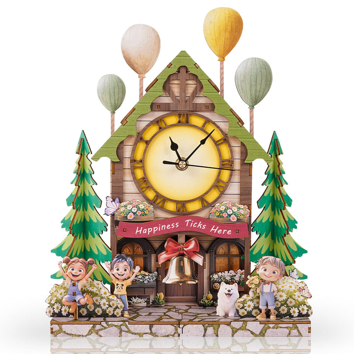 Cabina Globo – Reloj de Madera DIY, Kit de Manualidades de Rompecabezas 3D