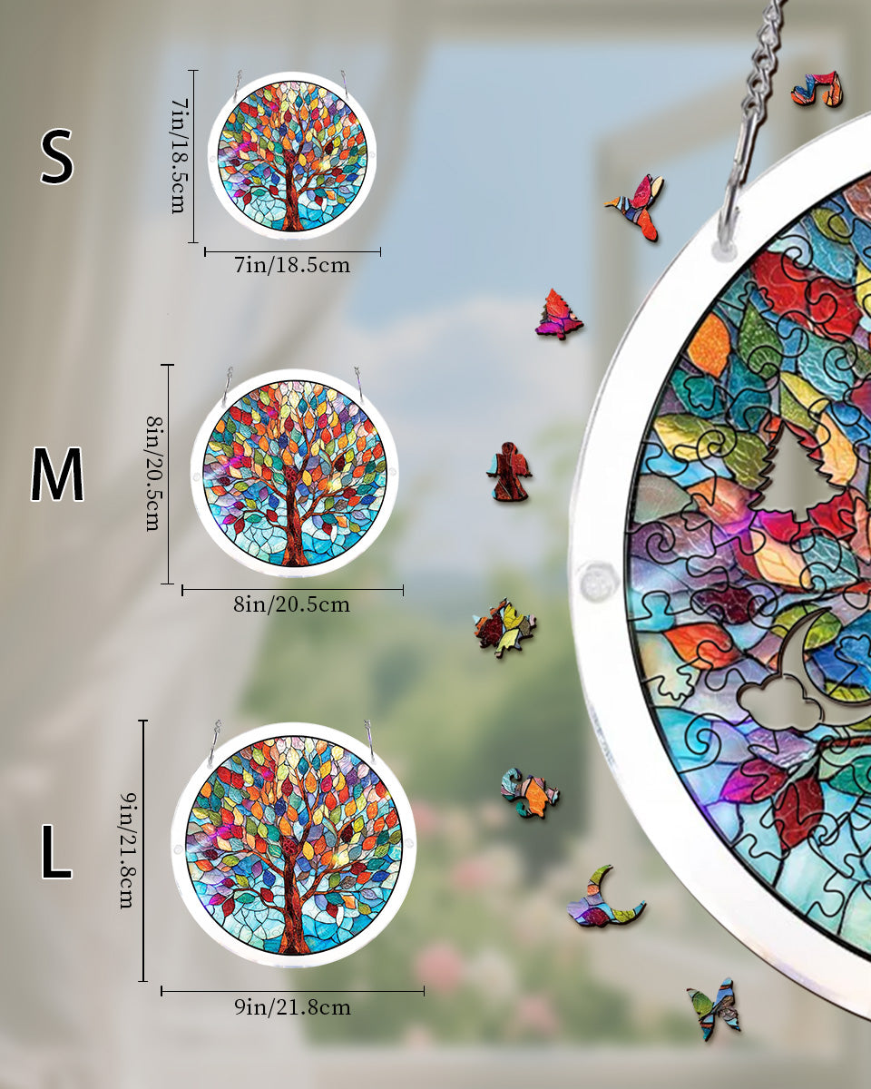 Puzzle Acrylique Attrape-Soleil - Arbre de Vie Vif