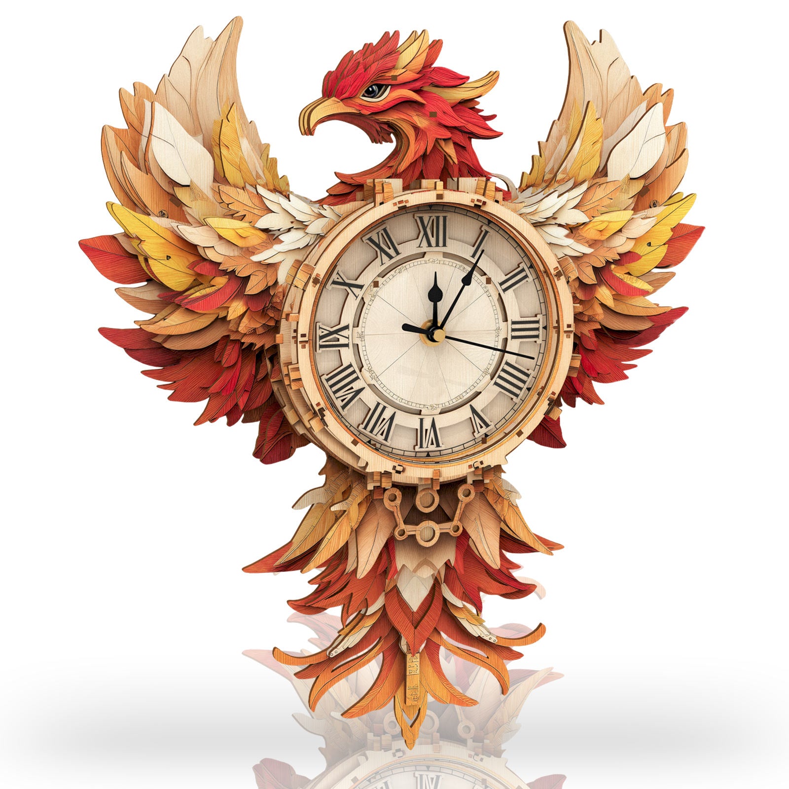 Phoenix– DIY Wooden Clock, 3D Puzzle Craft Kit