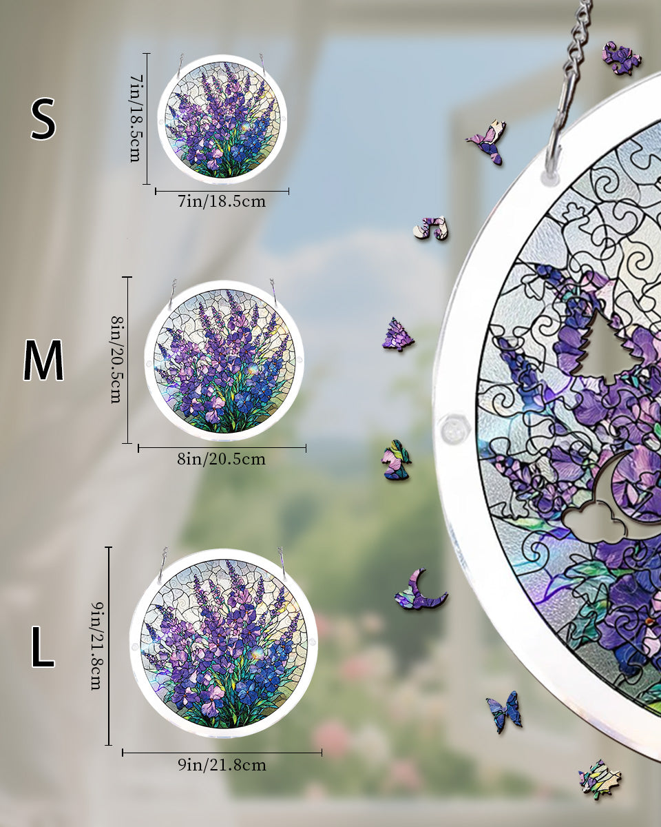 Attrape-soleil puzzle en acrylique - Grâce du jardin violet