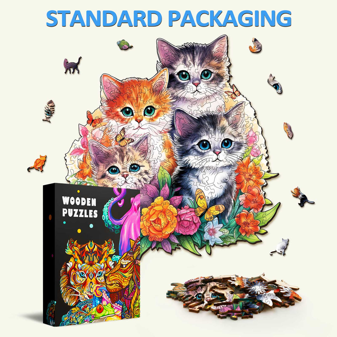 Puzzle en bois de chaton mignon