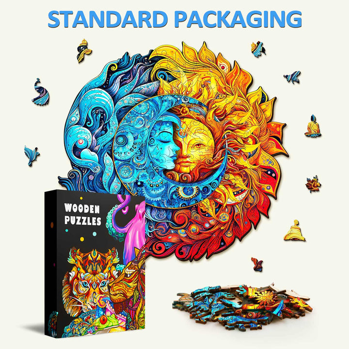 Puzzle en bois Soleil et Lune