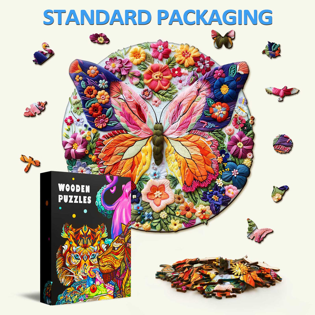 Woven Butterfly Wooden Jigsaw Puzzle