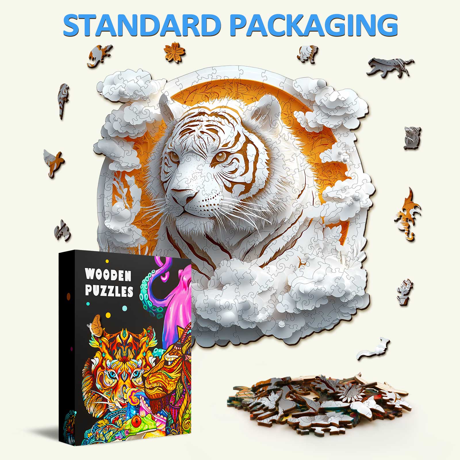 Papiertiger Holzpuzzle