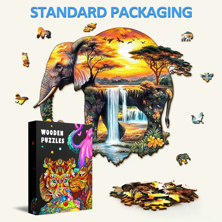 African elephant Wooden Jigsaw Puzzle