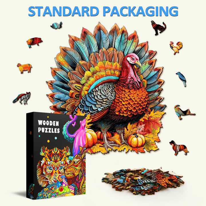 Rompecabezas de Madera de Pavo Colorido