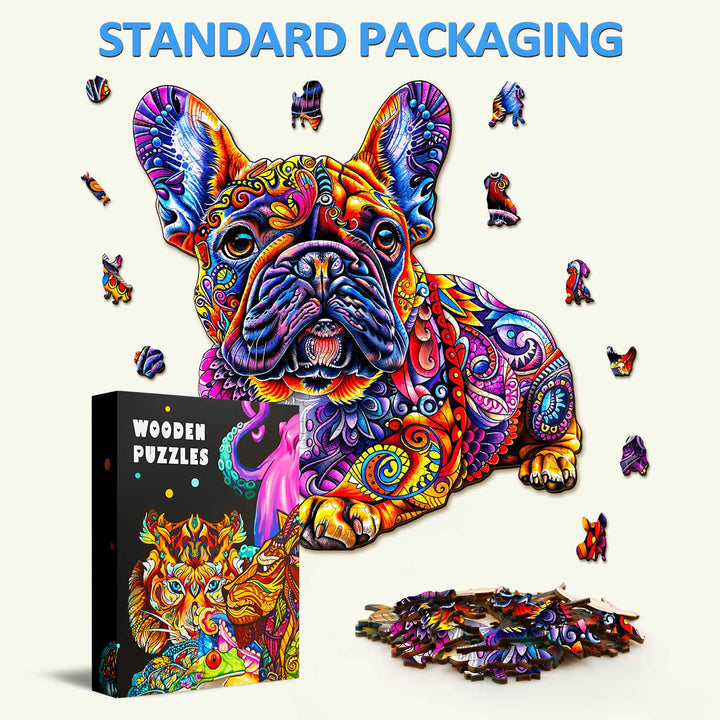Puzzle en bois de 2 pièces de Bulldog Français